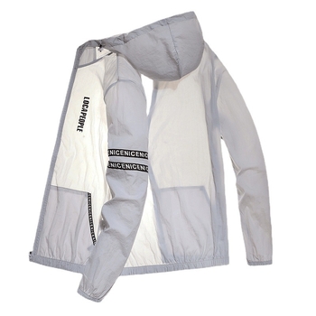 Jakna s kapuljačom za ljeto – zaštita od sunca 50+, prednji zip, lagana poliester mješavina