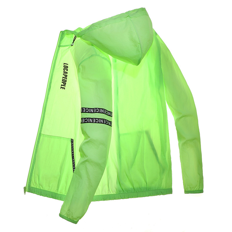 Jakna s kapuljačom za ljeto – zaštita od sunca 50+, prednji zip, lagana poliester mješavina