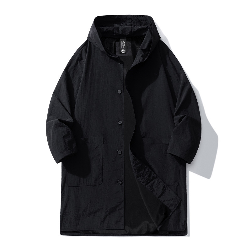 Gobtuvas striukė su stovinančia apykakle, užtrauktuku priekyje, laisvas kirpimas, ilgas