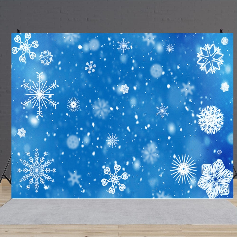 Коледно фоново платно за фотография със снежинки | винилов фон, сценична фотография, тегло 0.16–0.33 кг
