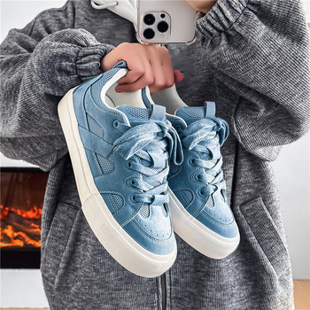 Muške tenisice s kružnim vrhom prsta, gornji dio od sintetičkog PU, gumeni potplat, niski kroj, visina peta 3–5 cm, korejski Leisure stil