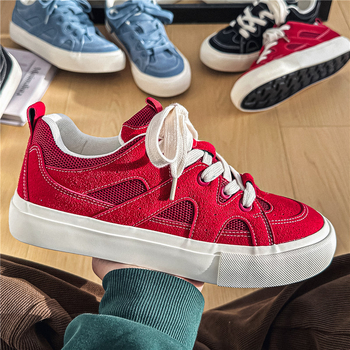 Muške tenisice s kružnim vrhom prsta, gornji dio od sintetičkog PU, gumeni potplat, niski kroj, visina peta 3–5 cm, korejski Leisure stil