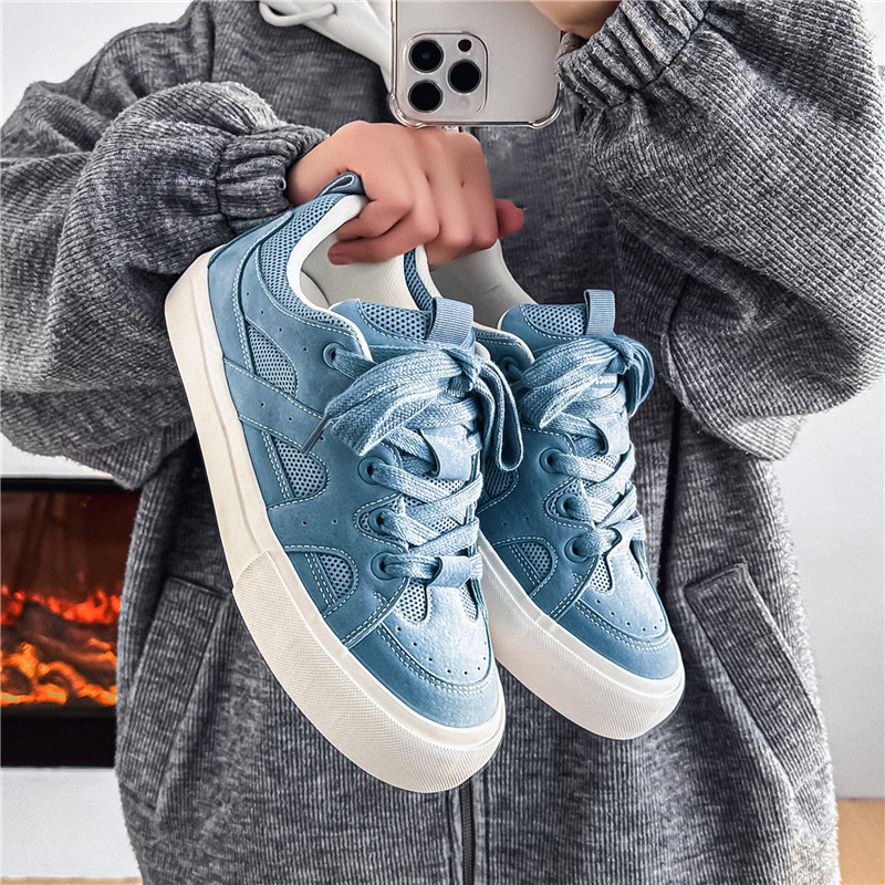 Muške tenisice s kružnim vrhom prsta, gornji dio od sintetičkog PU, gumeni potplat, niski kroj, visina peta 3–5 cm, korejski Leisure stil