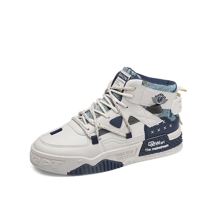 Muške skate tenisice s PU kožnim gornjim dijelom, okrugli vrh, srednja visina pete 3-5 cm, gumeni potplat