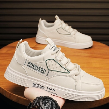 Унисекс нископрофилни ежедневни спортни обувки – върхът от имитирана кожа, подметка PE, пролет, модел AW&2289