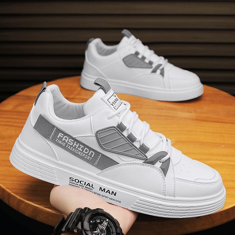 Унисекс нископрофилни ежедневни спортни обувки – върхът от имитирана кожа, подметка PE, пролет, модел AW&2289