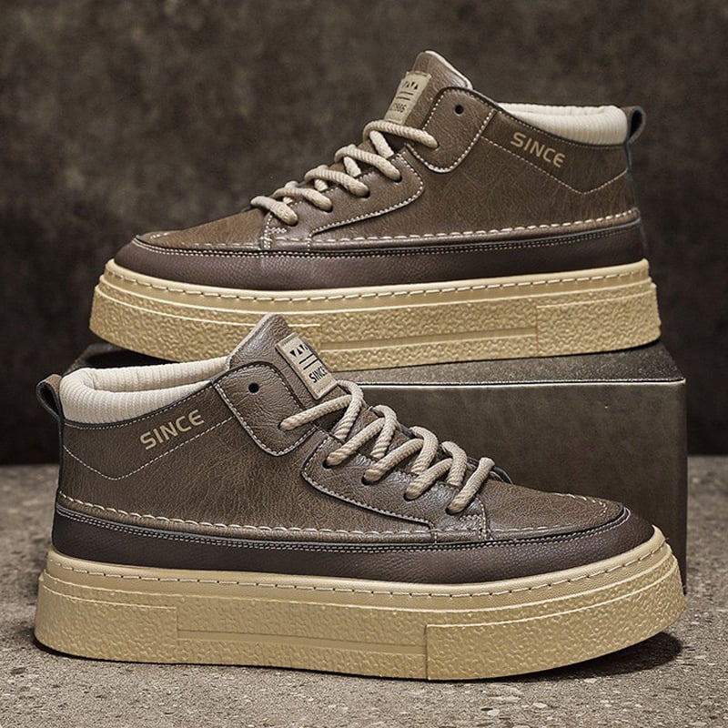 Vīriešu tenisa kurpes ar 3-5 cm paceltu, biezāku zoli, mikrofibra augšdaļa, elpojoša sietveida iekšpuse, injekcijā veidota gumijas zole, šņorēšana