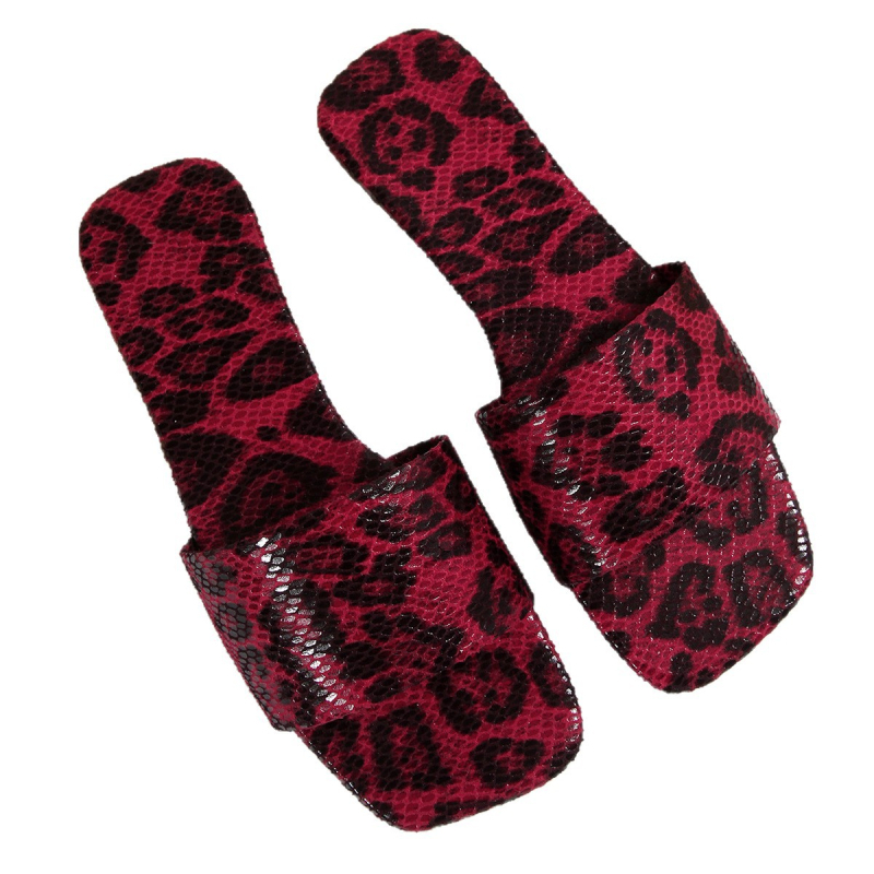 Sieviešu sandales Eiropas–amerikāņu stilā, čūsku raksts, PU augšējā daļa, gumijas zole, slip-on