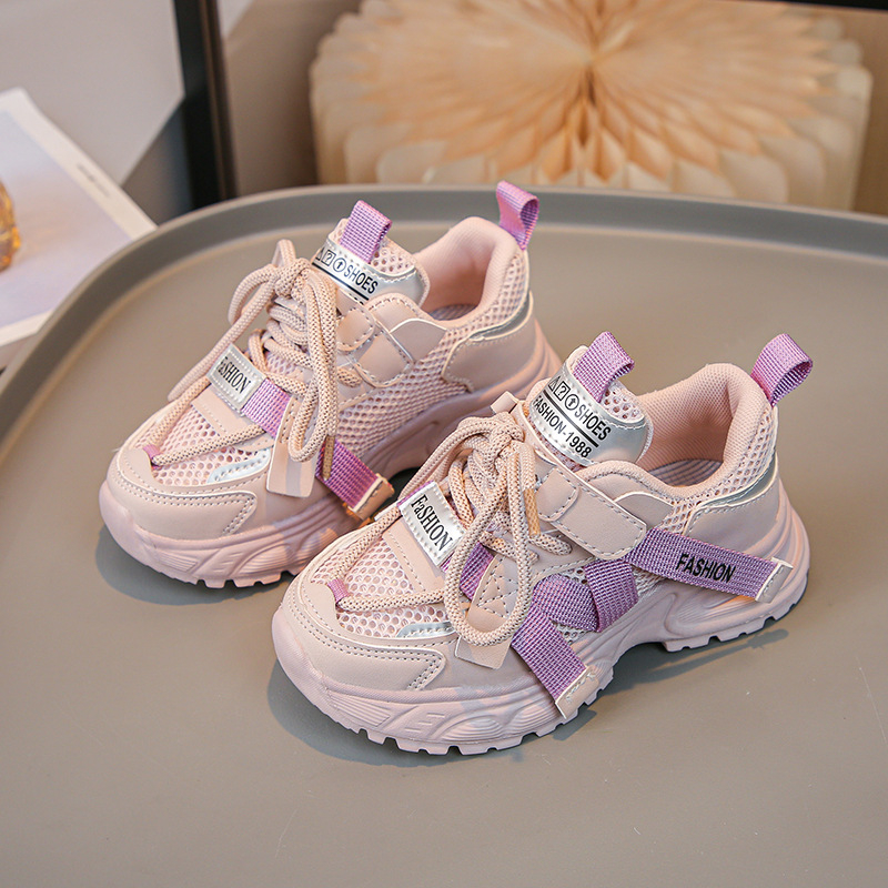 Meitenēm skriešanas apavi - Velcro aizdare, bieza pacēlāja zole augstumam, elpojošs mākslīgās ādas virsējais, gumijas zole, vecums 7-16 gadi, vasara-pavasaris-rudens