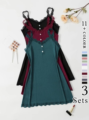 Női hálóruha csipkével, elöl gombokkal és satin masnival, féloldalas plüss anyag, pamut tartalom kevesebb mint 30%, 2025 tavasz