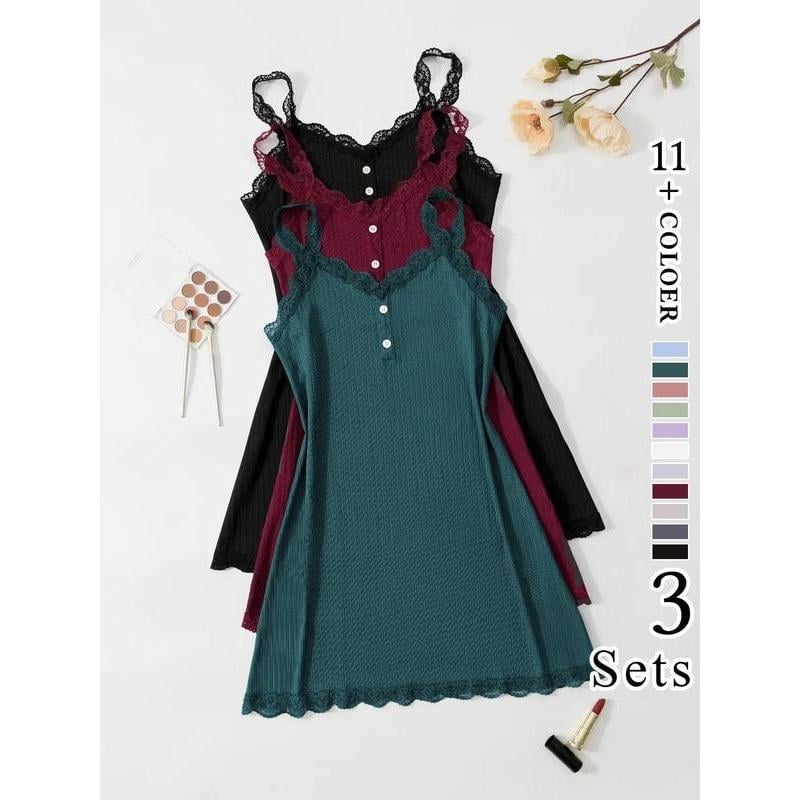 Női hálóruha csipkével, elöl gombokkal és satin masnival, féloldalas plüss anyag, pamut tartalom kevesebb mint 30%, 2025 tavasz