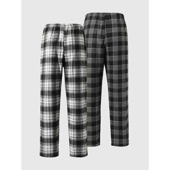 Muški pidžama set s kariranim uzorkom, najlon, jesen, dvodijelni, pulover stil, udoban