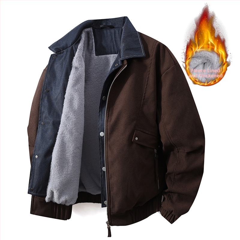 Vīriešu jaka Japāņu Workwear stilā, apkakle, rāvējslēdzējs, punktēts raksts, Jacquard audums