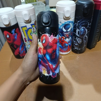 Siltināta krūze ar karikatūras dizainu, taisnas formas krūze, 304 nerūsējošais tērauds, 6–12 stundu izolācija