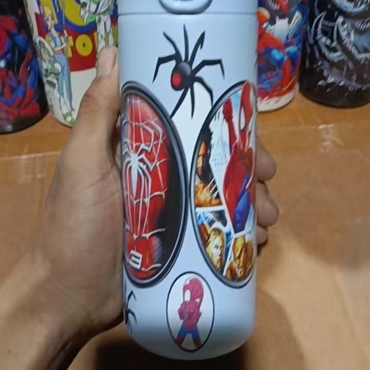 Siltināta krūze ar karikatūras dizainu, taisnas formas krūze, 304 nerūsējošais tērauds, 6–12 stundu izolācija