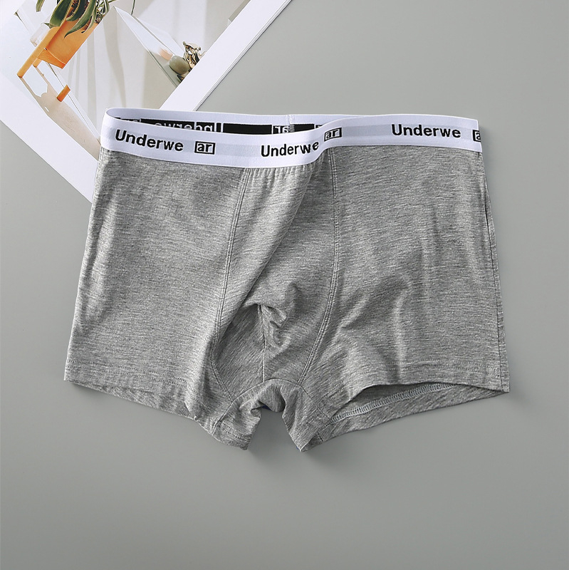 Muške bokserice s prozračnom viskoznom tkaninom, pleteni materijal, srednja visina struka, natpis s slovima