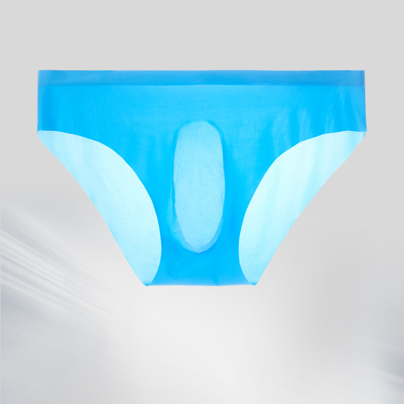 Vīriešu biksītes Ice Silk, 3D reljefs, daļēji caurspīdīgas, vidējā josta, ātra žūšana