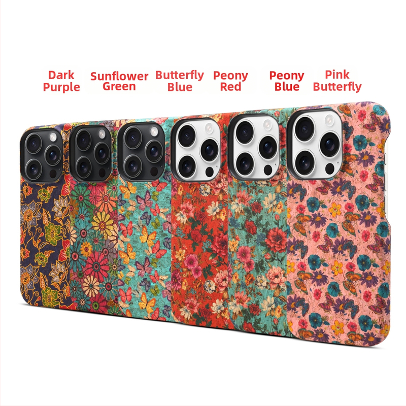 Denior калъф за гръб от корк за iPhone 14 Pro / Pro Max / 14 Max, ръчна изработка, антипадане