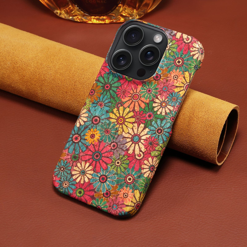 Denior korķa aizmugures vāciņš iPhone 14 Pro / Pro Max / 14 Max, roku darbs, izturīgs pret kritieniem