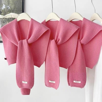 Unisex adīta šalle-vestes korejiešu stilā, warp-knit imitācijas kašmīrs, daudzfunkcionāls