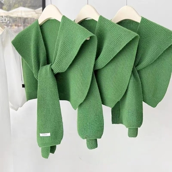 Unisex adīta šalle-vestes korejiešu stilā, warp-knit imitācijas kašmīrs, daudzfunkcionāls