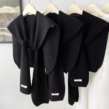 Unisex adīta šalle-vestes korejiešu stilā, warp-knit imitācijas kašmīrs, daudzfunkcionāls