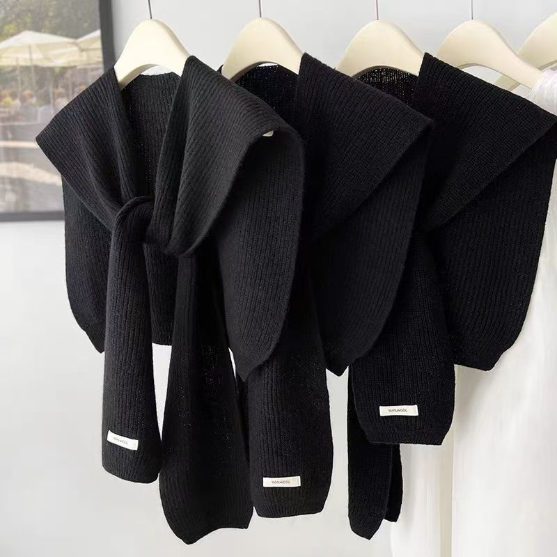 Unisex adīta šalle-vestes korejiešu stilā, warp-knit imitācijas kašmīrs, daudzfunkcionāls