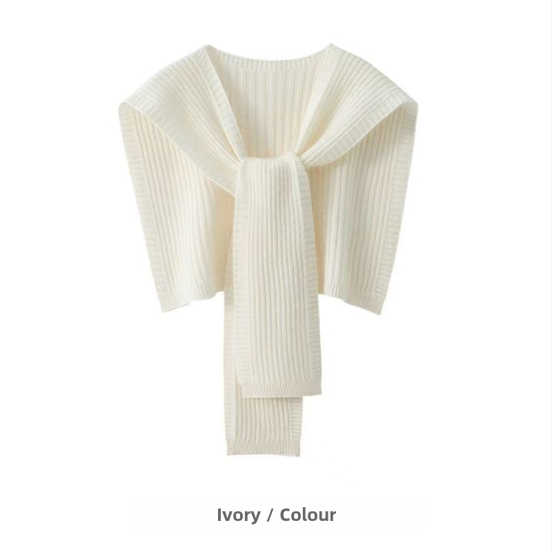 Unisex adīta šalle-vestes korejiešu stilā, warp-knit imitācijas kašmīrs, daudzfunkcionāls