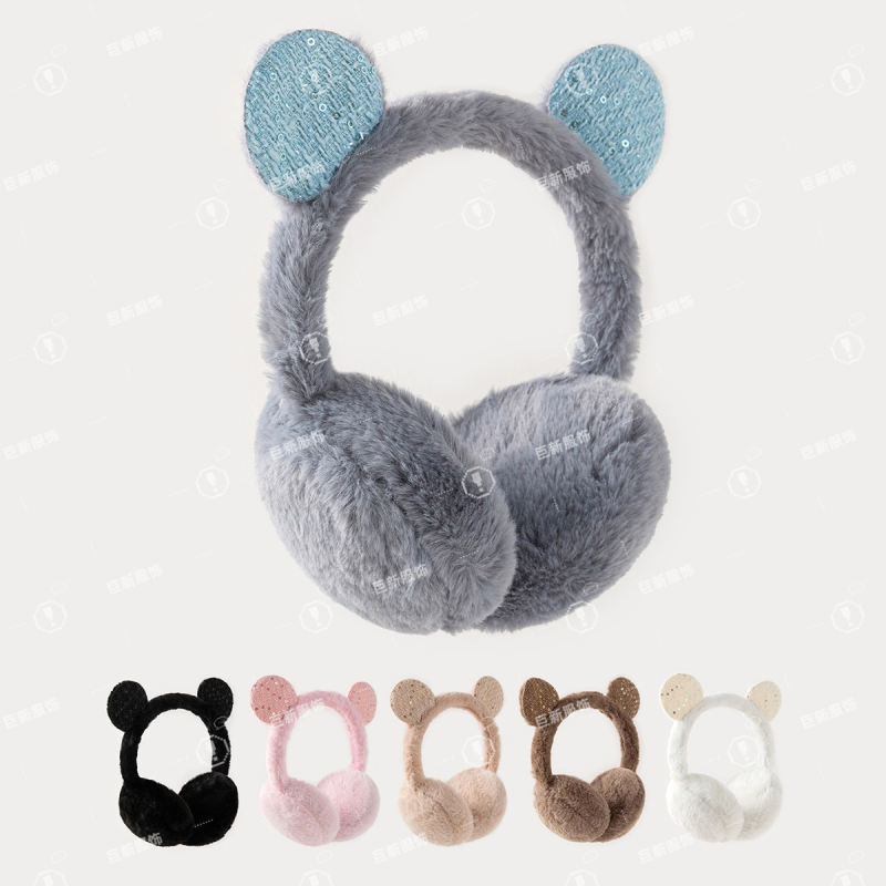 Koreai stílusú fülvédők – aranyos kör alakú fülek, plüss meleg téli kültéri használatra, uniszex felnőttek