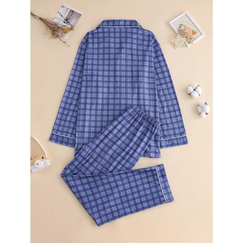 Muški pidžama set s kariranim kardiganom, dugi rukavi i hlače, dva dijela; Half Fleece; pamuk <30%; proljeće 2025