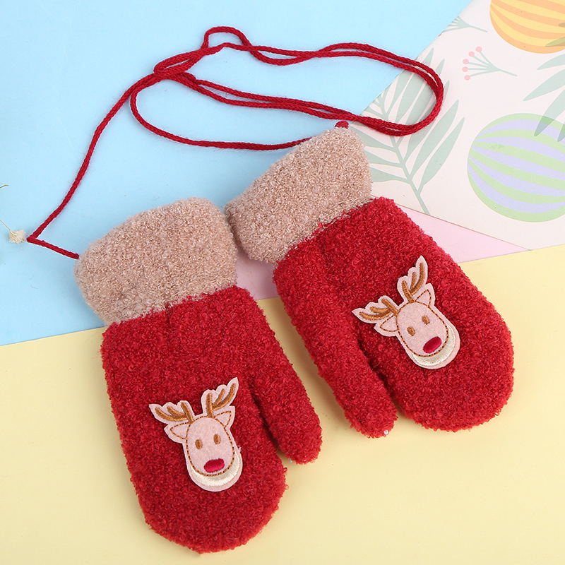 Bērnu adīti cimdi Korejas stilā ar tie-dye rakstu, silti ziemai, pavasara un rudens sezonai