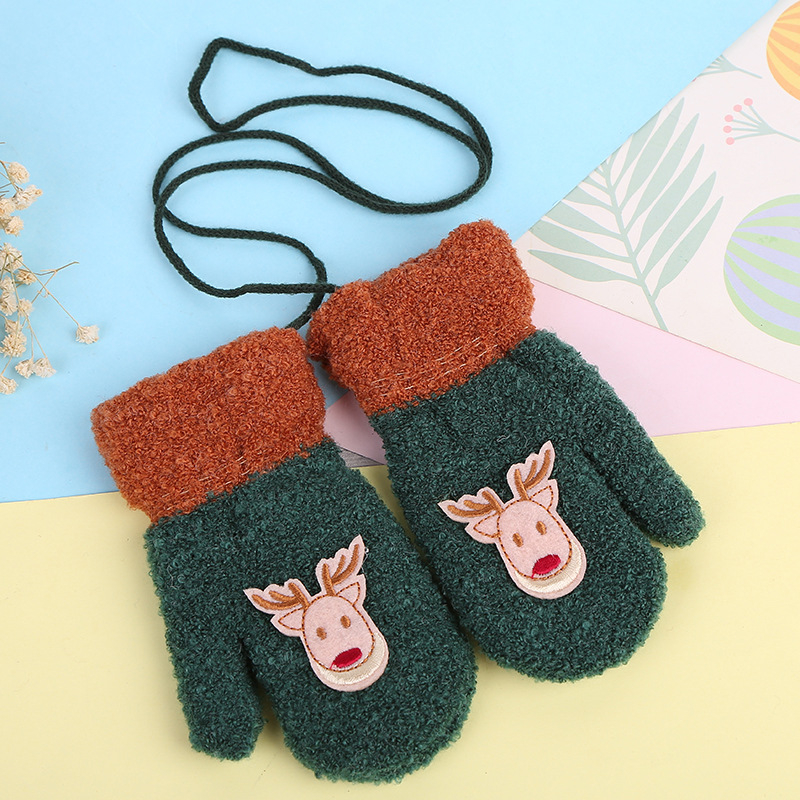 Bērnu adīti cimdi Korejas stilā ar tie-dye rakstu, silti ziemai, pavasara un rudens sezonai