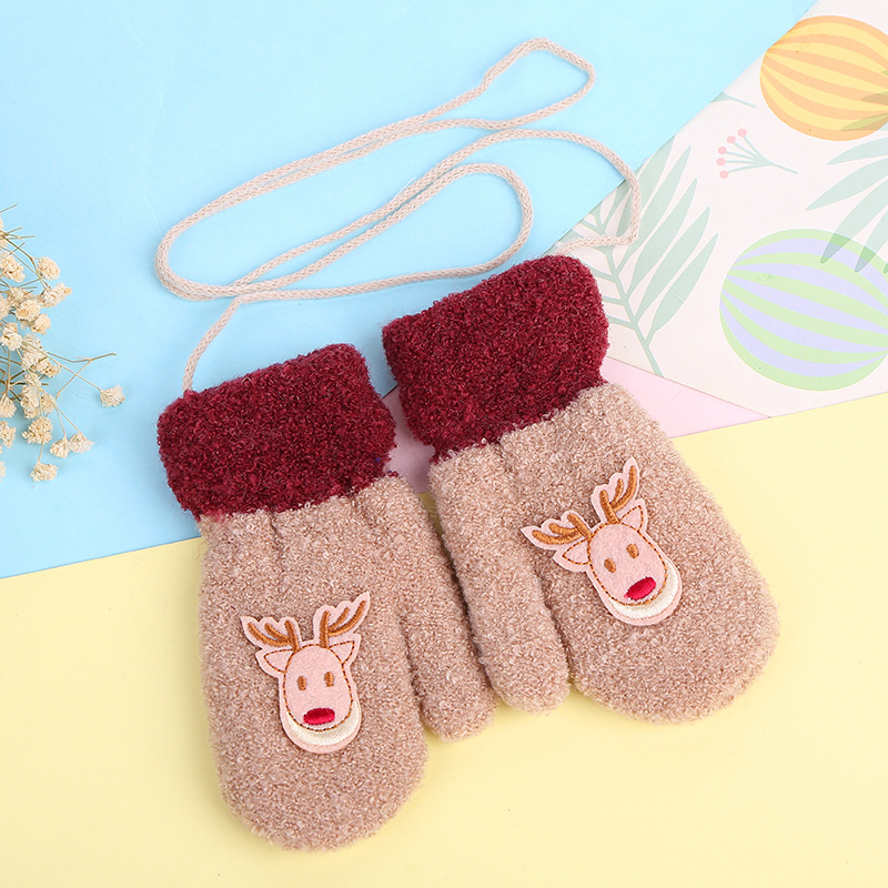 Bērnu adīti cimdi Korejas stilā ar tie-dye rakstu, silti ziemai, pavasara un rudens sezonai