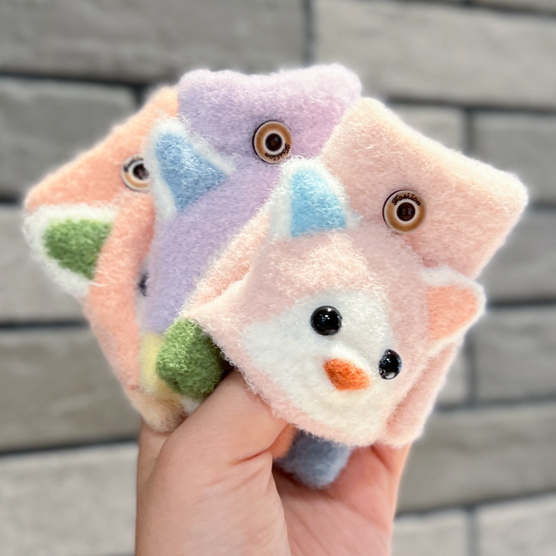 Bērnu pus pirštvainus cimdi ar karikatūras dizainu no akrila šķiedras, 0–3 gadi, uztur siltumu, ziemai