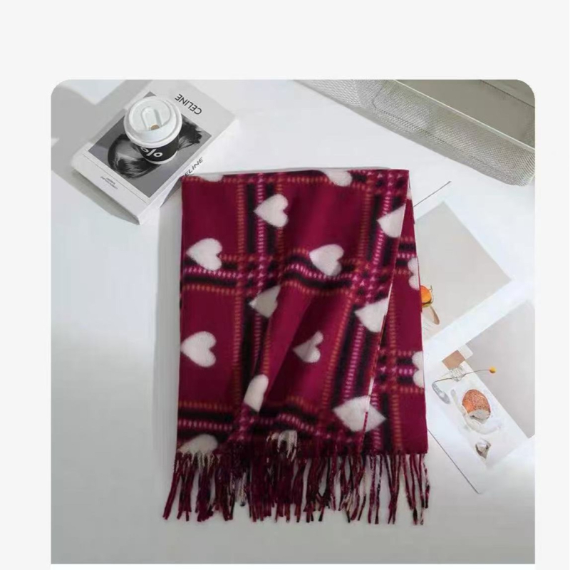 Женски вълнен шал с каре и пискюли, мек и топъл, квадратен шал за рамене • В наличност • Код: JH-SJHS • Стартиране: пролет 2022 • Сезон: зима