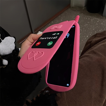 Silicone telefona vāciņš iPhone 16 Pro Max – mīļš rozes motīvs, triecienizturīgs