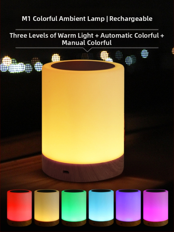 Nakts gaisma ar iebūvētu bateriju, stikla abažūrs, pogas slēdzis, gudra vadība, spriegums ≤36V