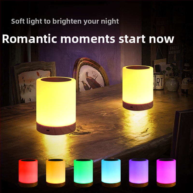 Nočná lampička s integrovanou batériou, sklenené tienidlo, tlačidlový spínač, inteligentné ovládanie, napätie ≤36V