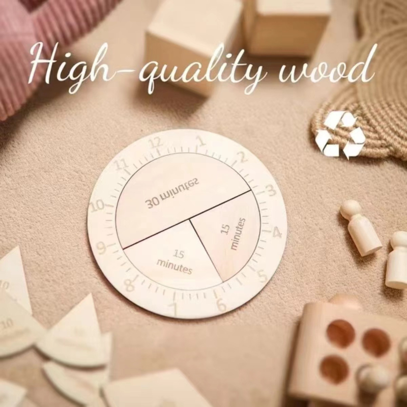 Koka pulksteņa puzles dēļu spēle bērniem – mūsdienīgs minimālisma stils, koks, preces numurs ZZ25091502, Kategorija: Puuzles dēļu spēle