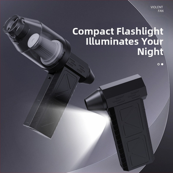 Ručni turbinski ventilator za kampiranje — bežični, 7.4V, 50W, usisavanje 11000Pa; rasvjeta i čišćenje prašine