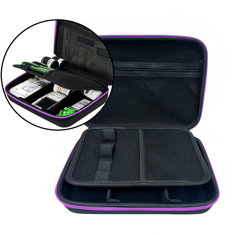 Diabēta instrumentu uzglabāšanas kārba – EVA materiāls, mūsdienīgs minimālisma stils, galda uzglabāšana, putekļu aizsardzība