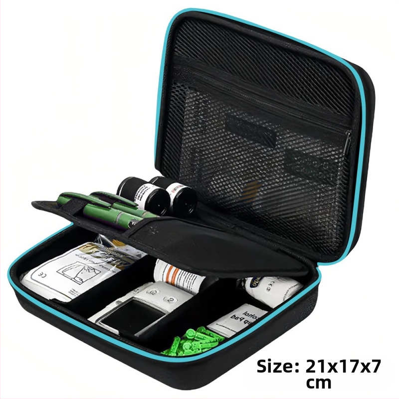 Diabēta instrumentu uzglabāšanas kārba – EVA materiāls, mūsdienīgs minimālisma stils, galda uzglabāšana, putekļu aizsardzība