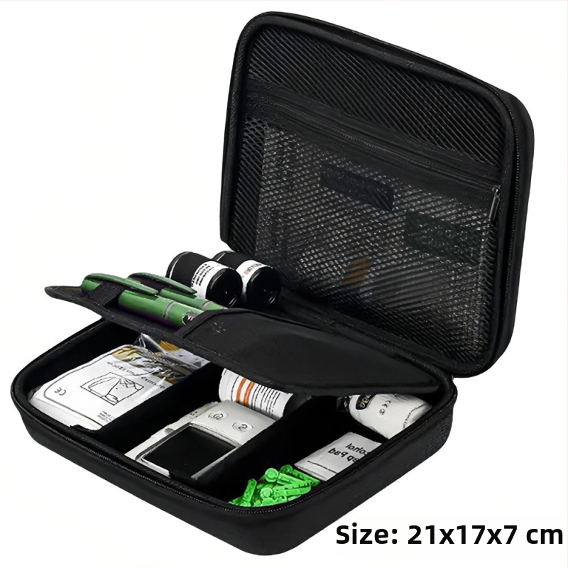 Diabēta instrumentu uzglabāšanas kārba – EVA materiāls, mūsdienīgs minimālisma stils, galda uzglabāšana, putekļu aizsardzība