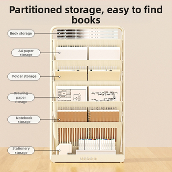 Sklopivi plastični regal za knjige za stol, 5 polica, moderni minimalistički stil