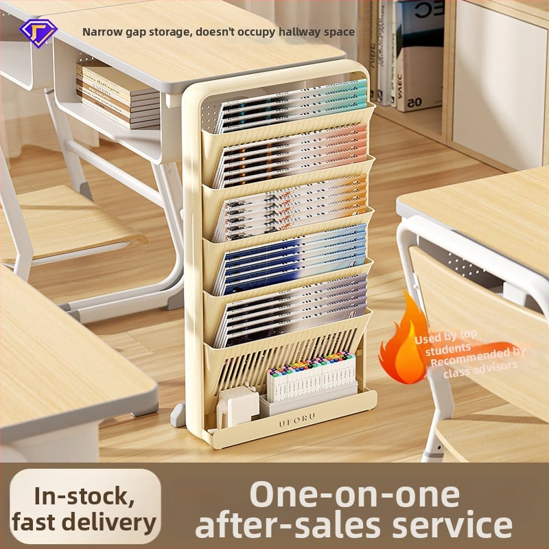 Sklopivi plastični regal za knjige za stol, 5 polica, moderni minimalistički stil