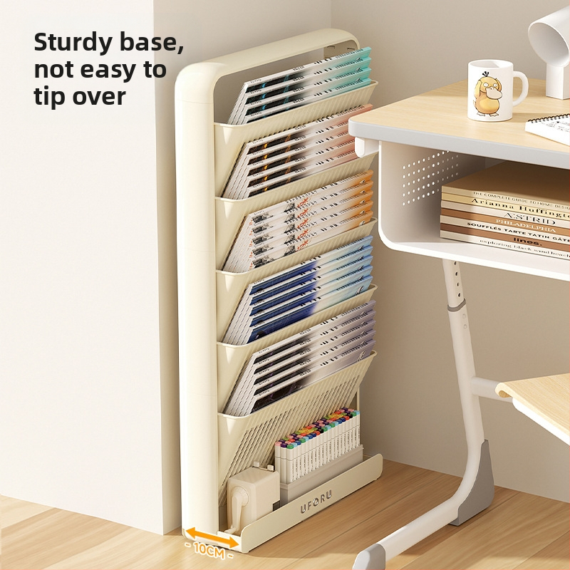 Sklopný plastový stolový regál na knihy, 5 úrovní, moderný minimalistický štýl