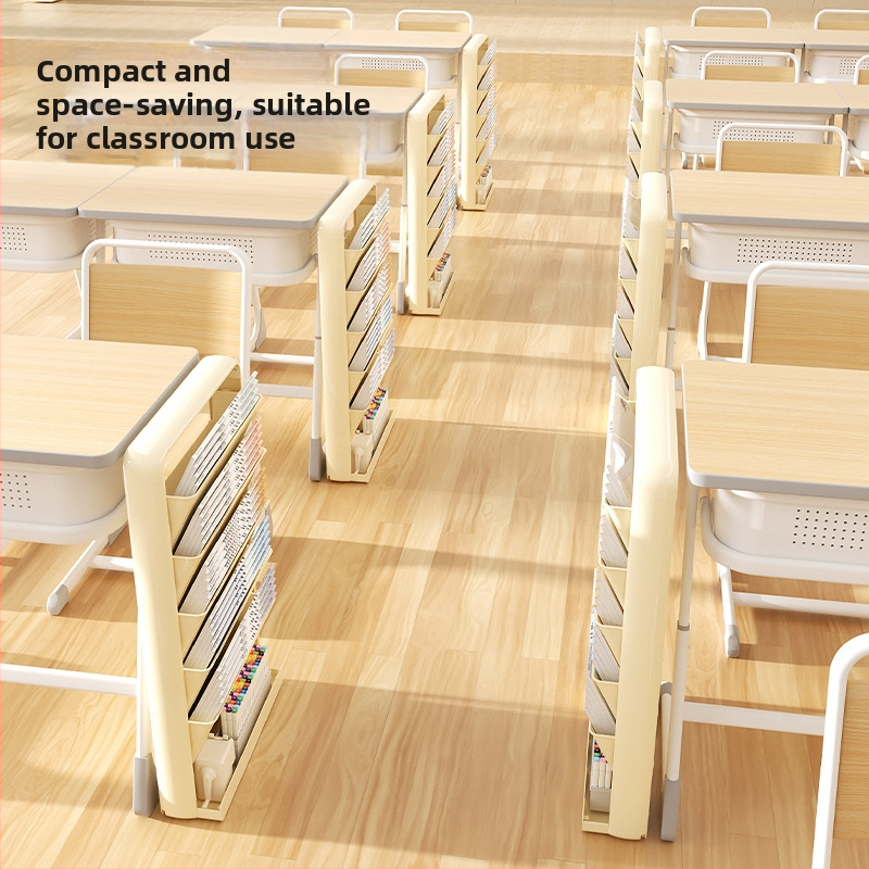 Sklopný plastový stolový regál na knihy, 5 úrovní, moderný minimalistický štýl