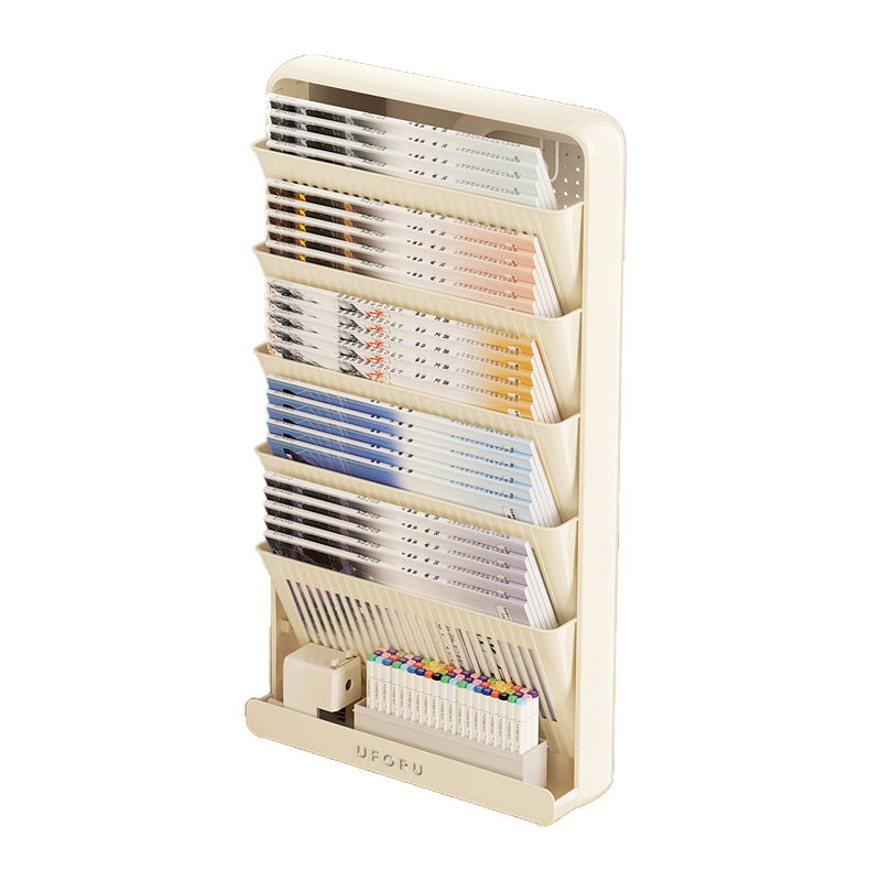 Sklopivi plastični regal za knjige za stol, 5 polica, moderni minimalistički stil