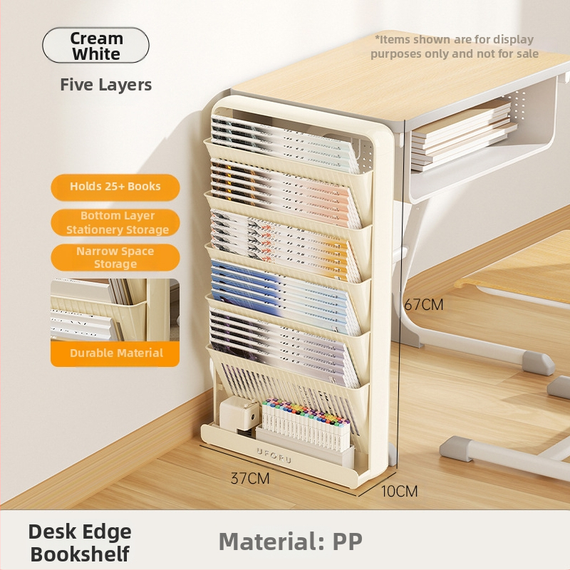 Sklopivi plastični regal za knjige za stol, 5 polica, moderni minimalistički stil