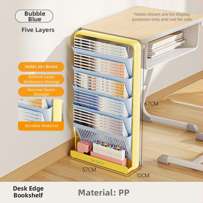 Sklopivi plastični regal za knjige za stol, 5 polica, moderni minimalistički stil